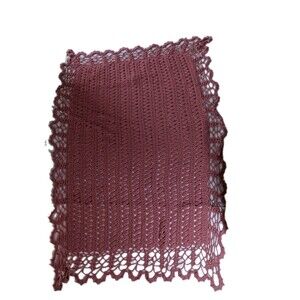 Vtg Handmade Crochet Throw Blanket Pink Large 51" x 73" Sofa Bed Decor Afghan